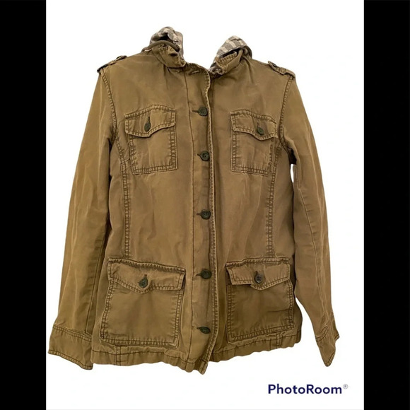 Vintage Gap Military Cargo Jacket with Stripe Hoodie - Picture 1 of 8